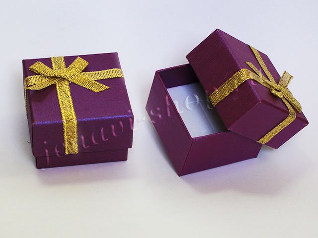 фото S1-А33 (фиолетовый) Футляр бумажный под кольцо,серьги - (артикул - S1-А33-5)
